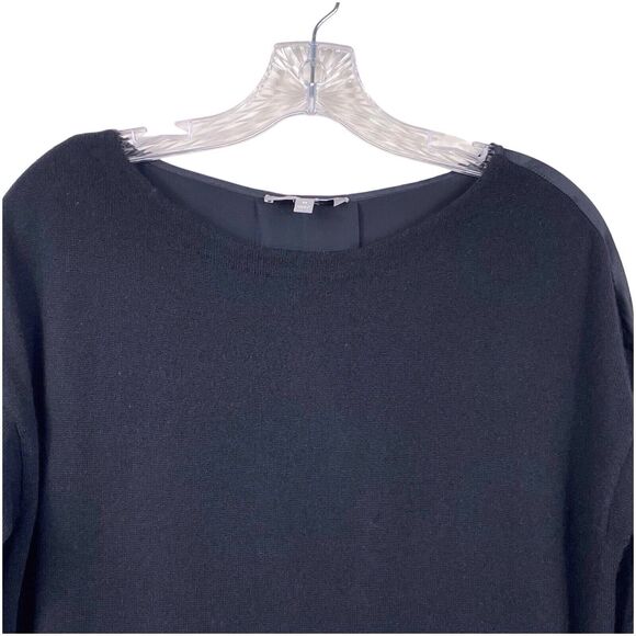 Neiman Marcus Cashmere Silk Boxy Sweater Black Medium Minimalist Luxe EUC - Picture 5 of 16